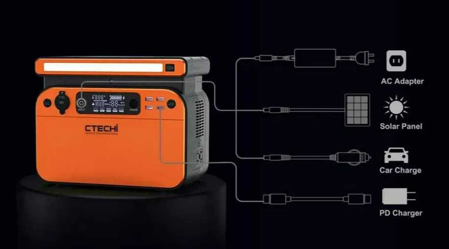 Зарядна станція павербанк Ctechi GT500 об'єм 518Wh чистий синус