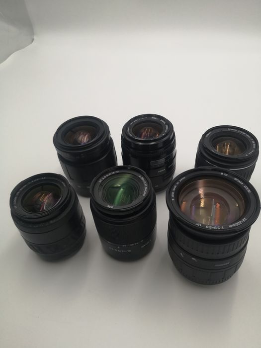 Wyprzedaż Zestaw uszkodzonych obiektywów Canon, Minolta, Sony, Tamron