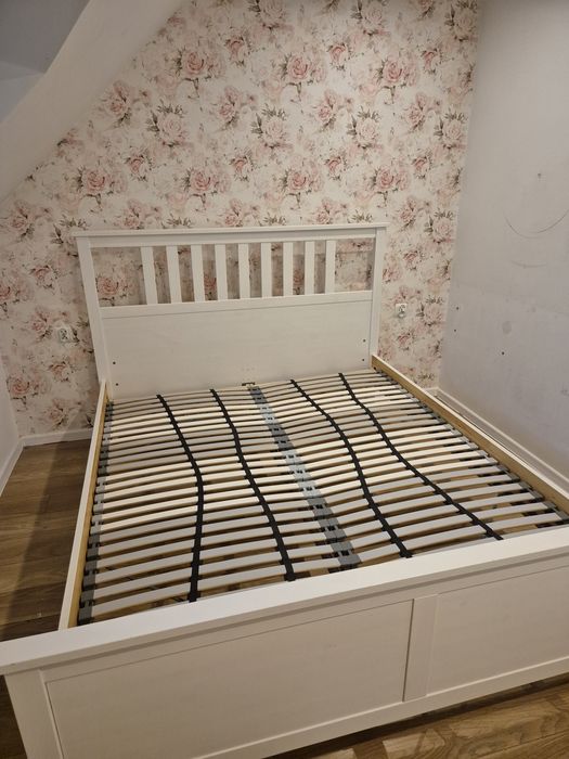 Łóżko drewniane białe Ikea 160x200