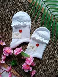 Набір 2 пари: Жіночі білі шкарпетки з рюшами