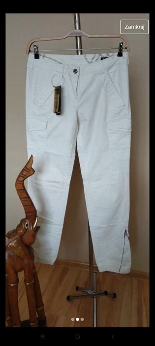 NOWE spodnie męskie kremowe 30 XS/S