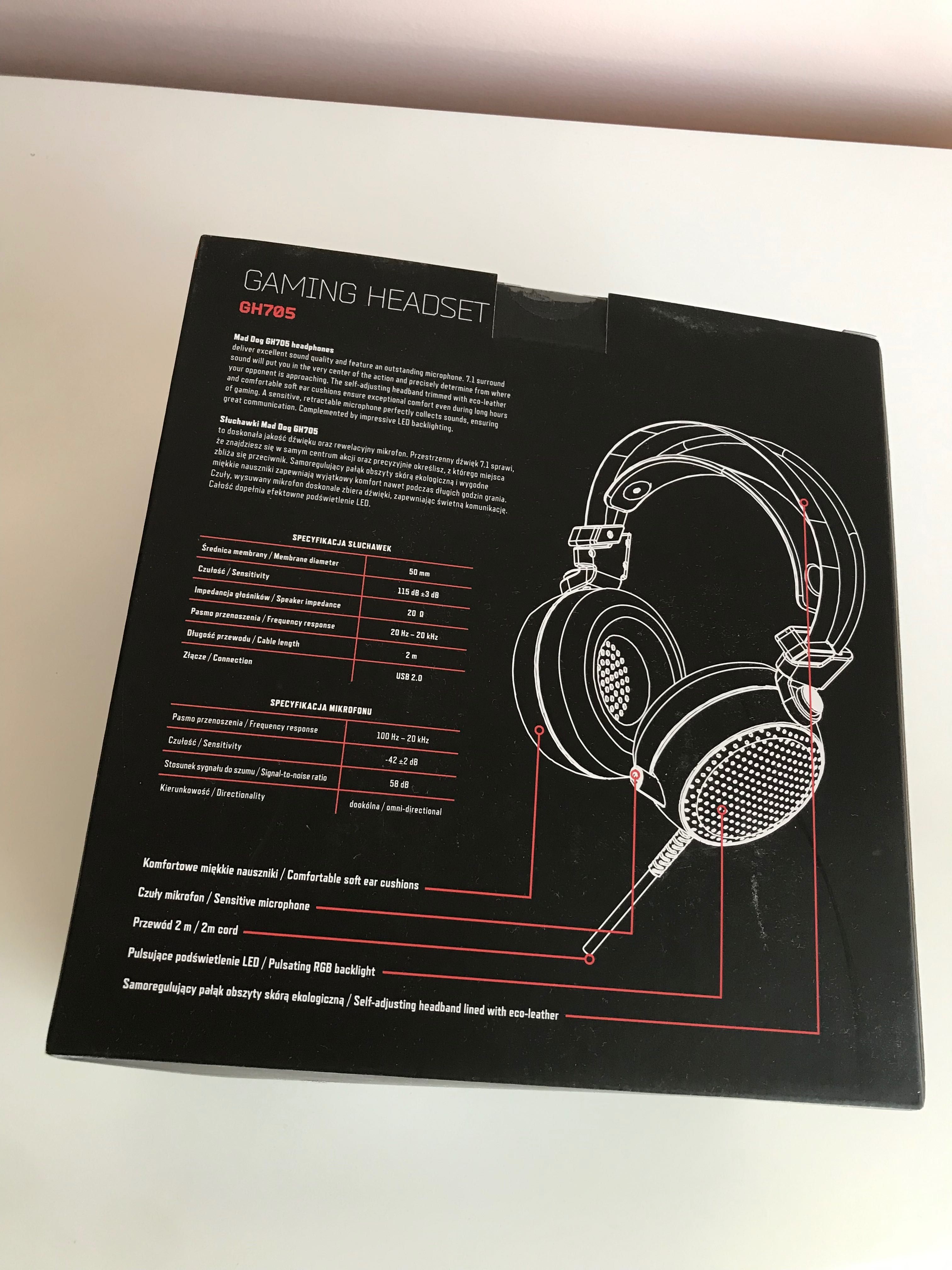 Słuchawki mad dog gh705 nowe
