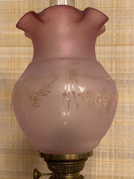 Piękna, secesyjna lampa naftowa. W pełni sprawna ,76cm.