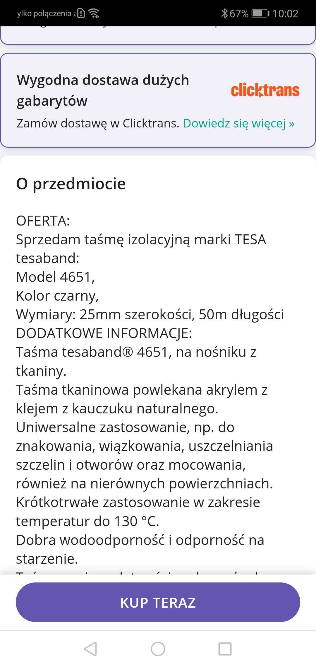 TESA 4651 taśma izolacyjna parciana 3 cm 50 mb