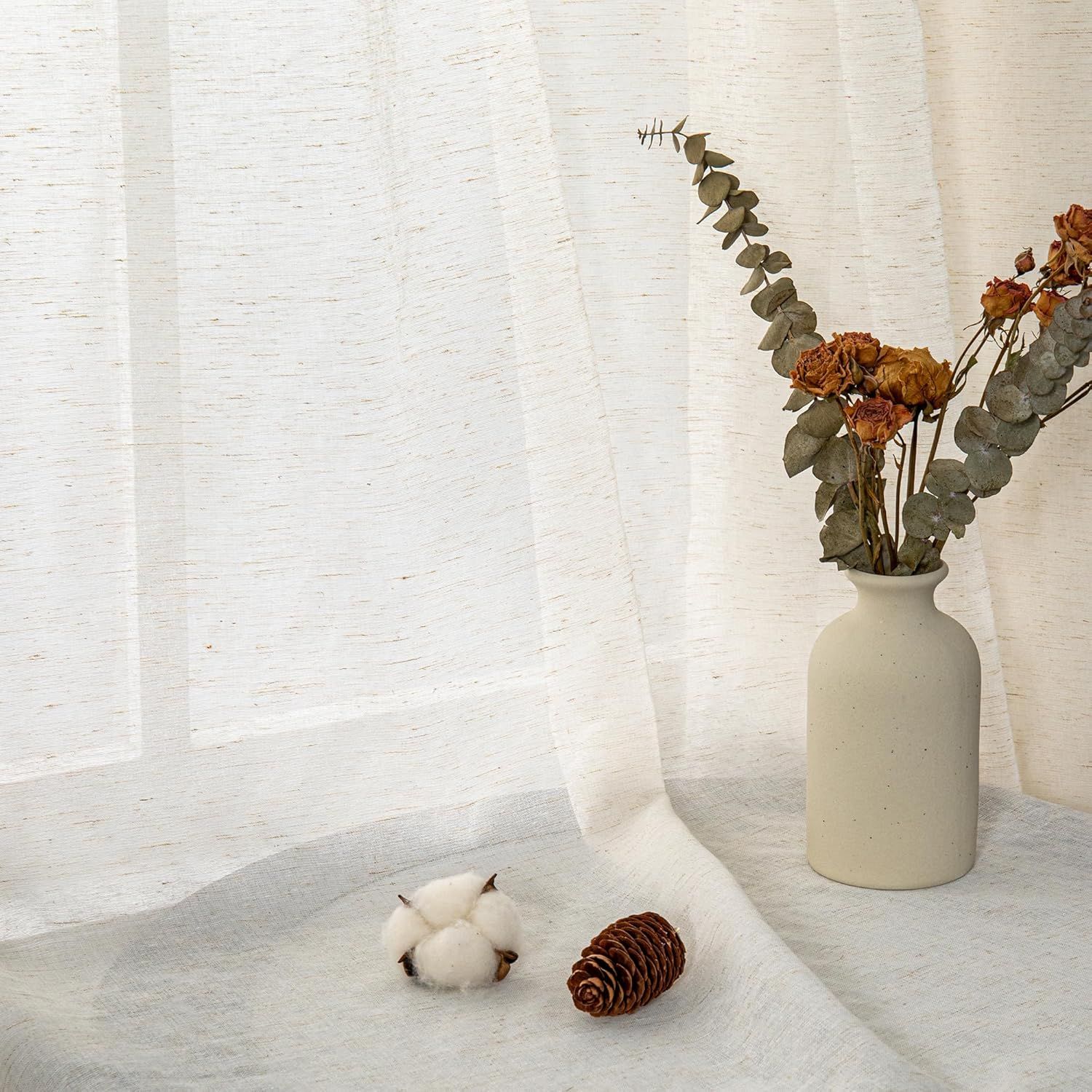 Zasłony Boho 2sz Półprzezroczyste Beżowe 260x140 Gotowe do zawieszenia