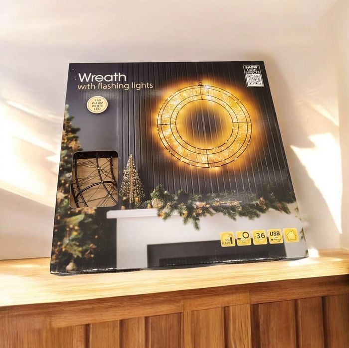 Nowy świąteczny wieniec LED 36 cm