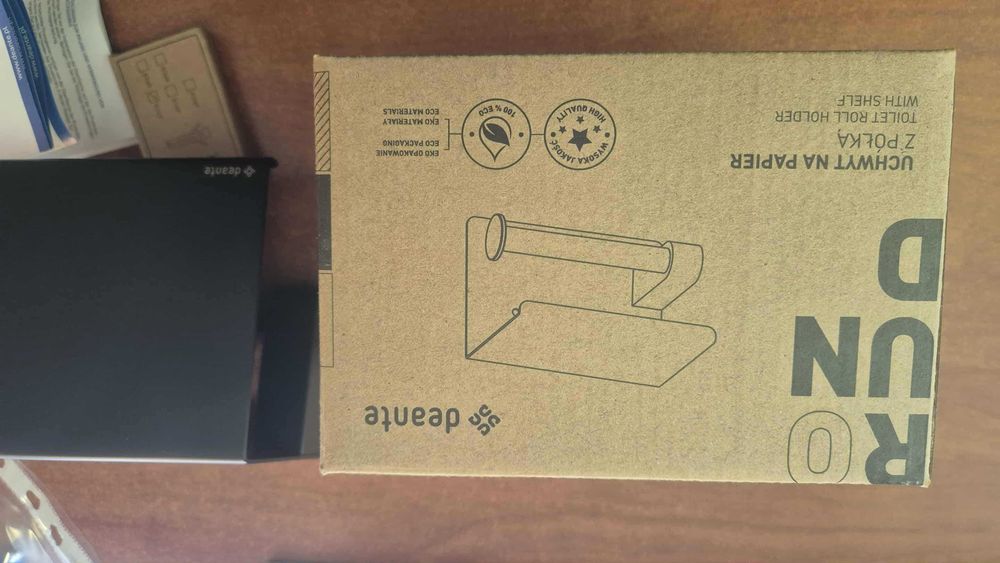 2 uchwyty   na papier toaletowy z półka DEANTE