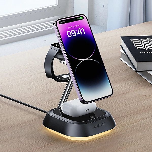 Stacja ładująca indukcyjna 3w1 Acefast E16/15W do telefonu / słuchawek