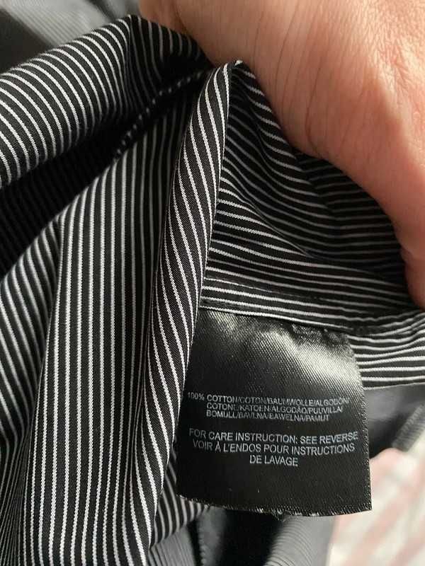 Czarna szara koszula w drobne białe paski Mexx L/XL 40/42