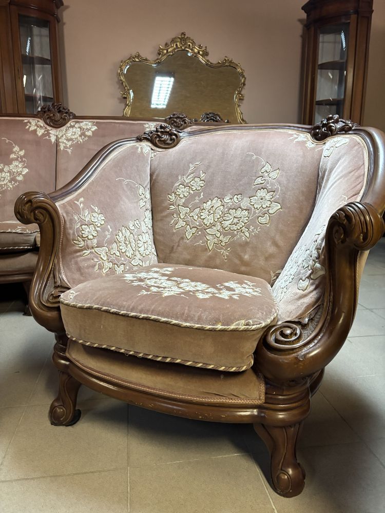Włoski Komplet Wypoczynkowy 411 mega sofa 2 fotele meble stylowe