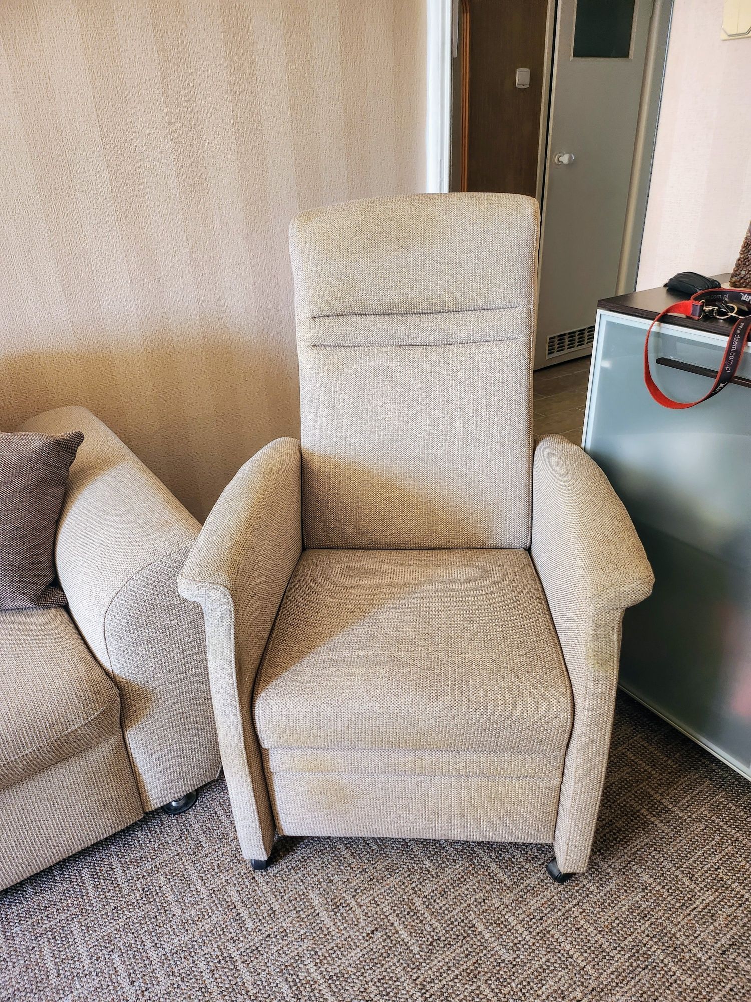 Zestaw wypoczynkowy sofa 2 fotele funkcja relaks