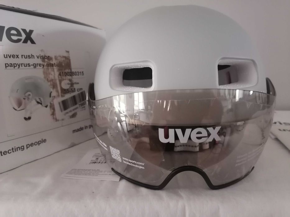 Kask rowerowy Uvex Rush Visor Papyrus Grey Mat M 55-58cm