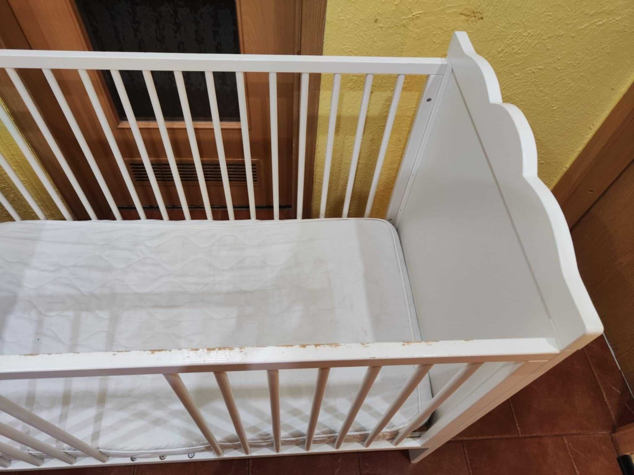 Łóżeczko dziecięce Klupś Sowy z MATERACEM Marsell 60 x 120 cm biały