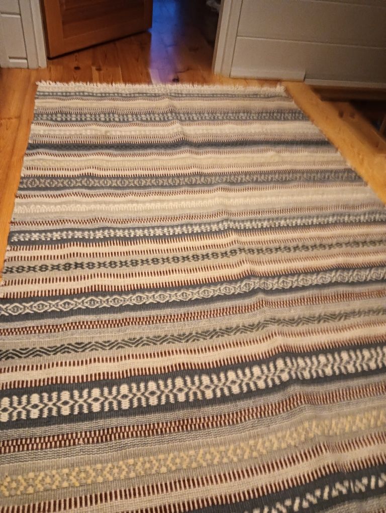 Zara home Duży wełniany dywan kilim ręcznie tkany i farbowany etno Boh