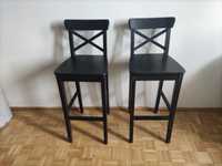 INGOLF dwa czarne stołki barowe