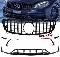 Splitery dokładka przód AERO + grill MERCEDES W176 AMG czarny