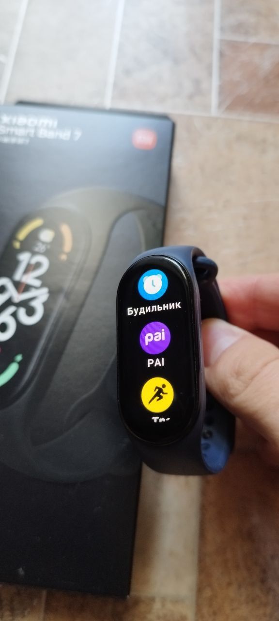 Фітнес браслет, трекер Xiaomi Mi Band 7: укр/рос, +2 дод.ремінці