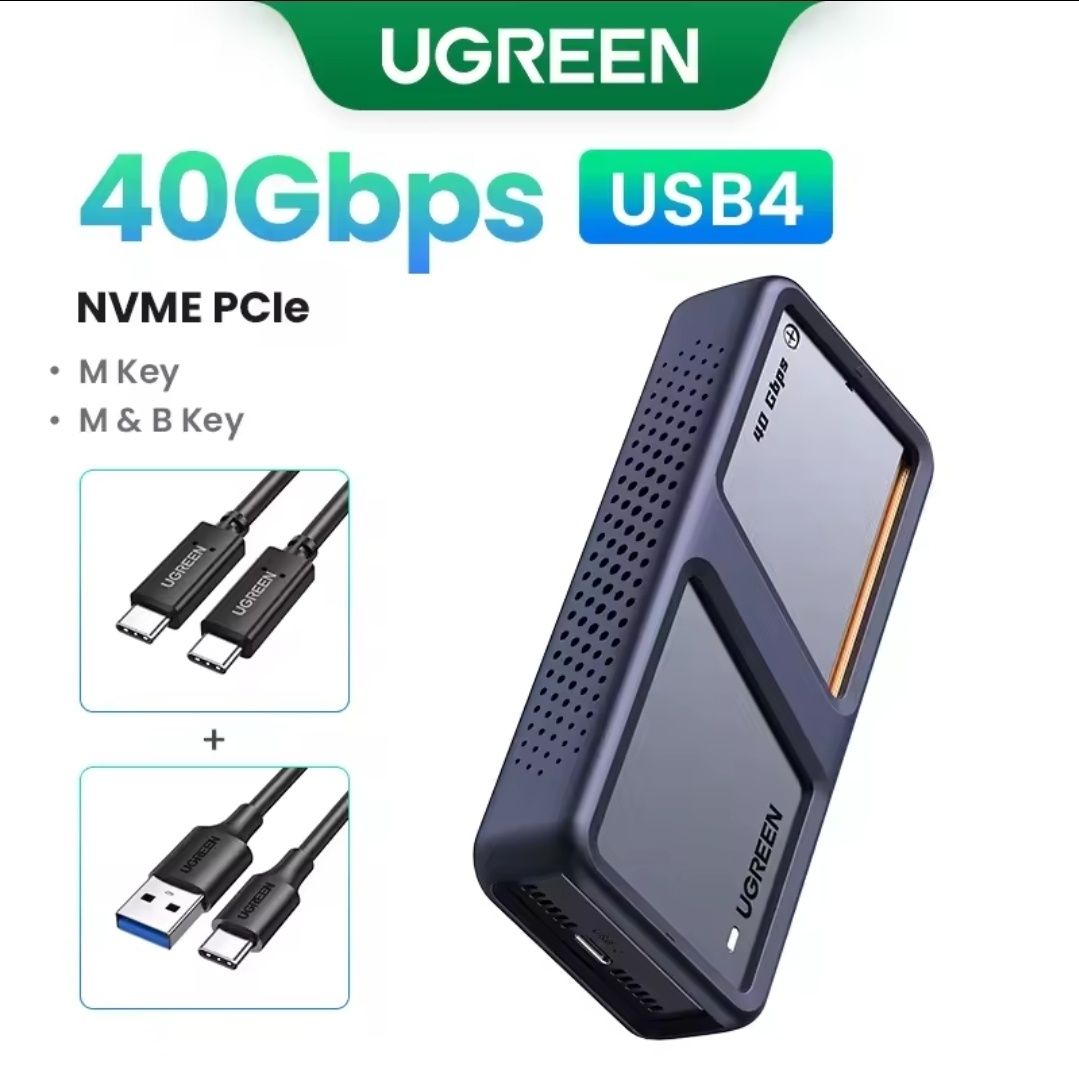 Зовнішня кишеня UGREEN 40 Gbps M.2 NVMe SSD to USB4, SSD Case