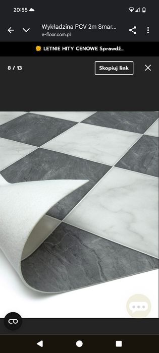 Wykładzina pcv linoleum podłoga szachownica