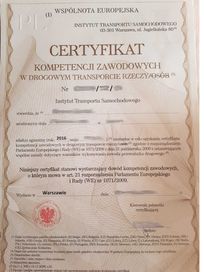 Użyczę Certyfikat Kompetencji Zawodowych CKZ Licencja