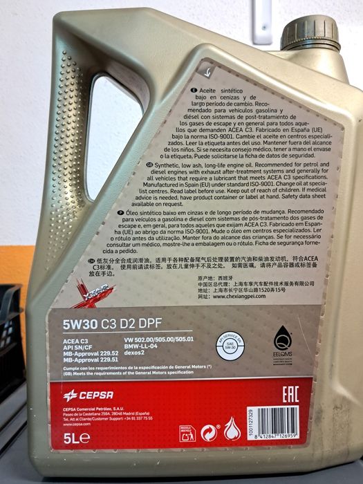 Óleo 1 litro Cepsa 5w30