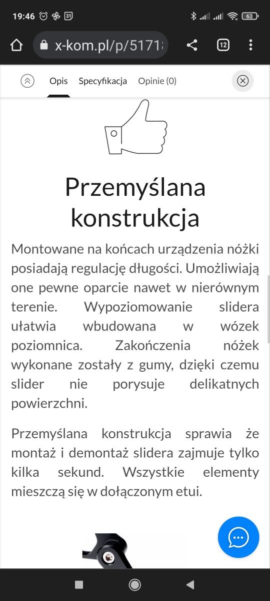 Camrock Easy Slider ES100 lekki wytrzymały slider video jazda kamerowa