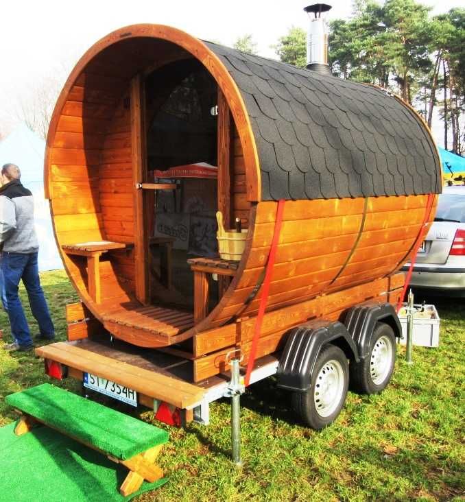 Mobilna Sauna 2,4m piec opalany drewnem RATY LEASING