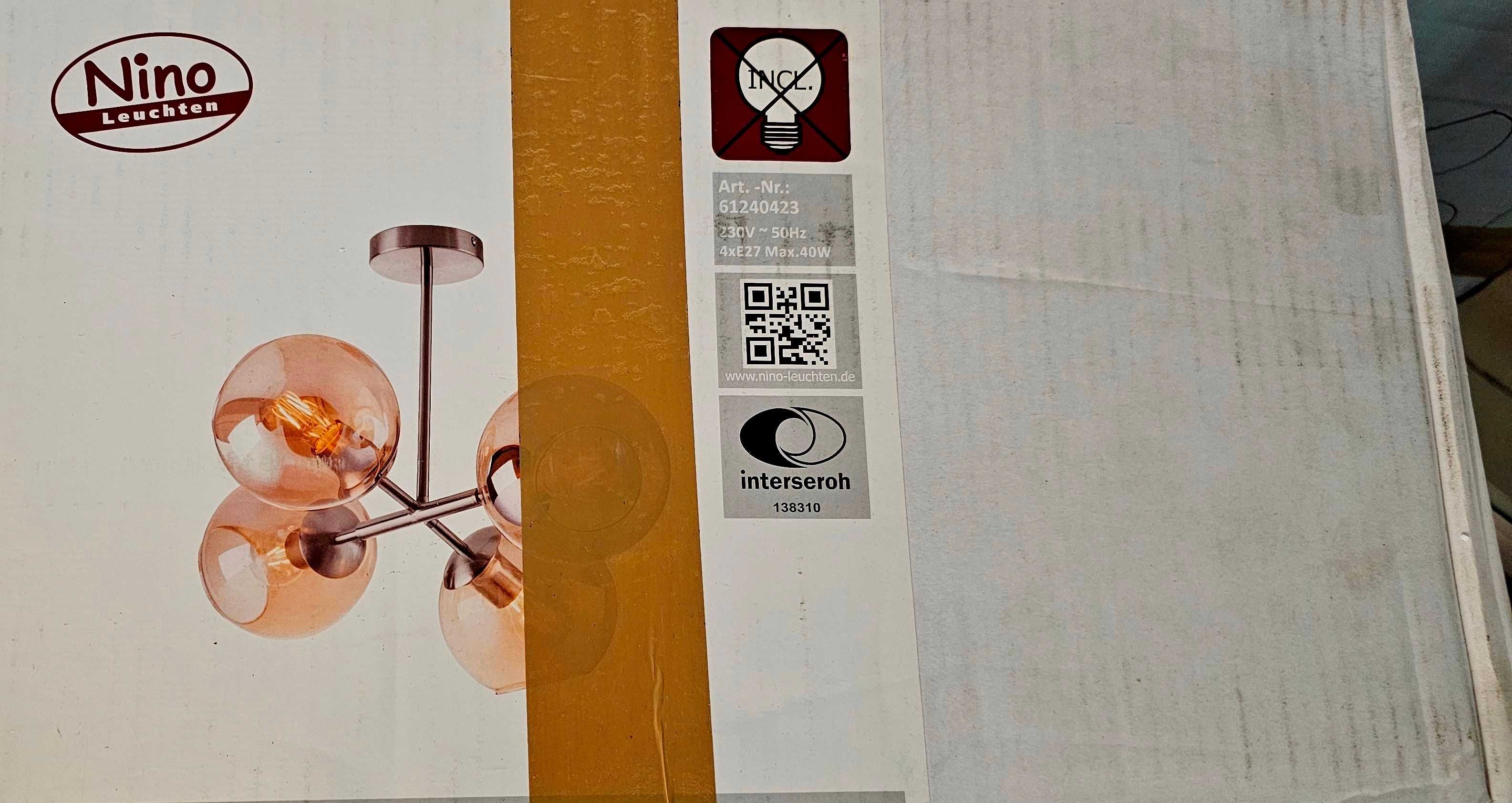 Nowa Lampa Nino Filar - 4 gniazda zarówka e27 - Piękna duza