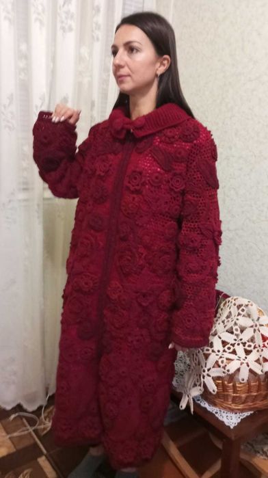 Кардиган женский в технике исландского кружева