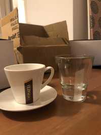 Filiżanka do espresso 35ml+ szklanka do wody nowe Vaspiatta 2 razy