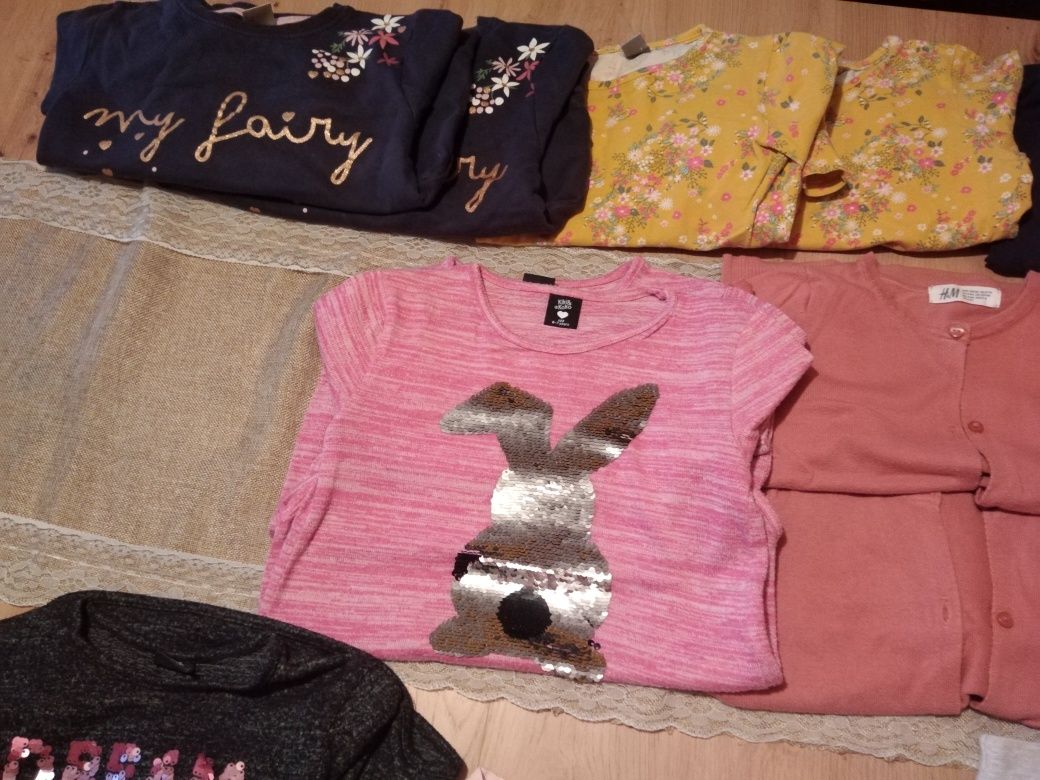 Paka ubrań dla bliźniaczek sukienki koszulki bluzki bluzy 30 szt.