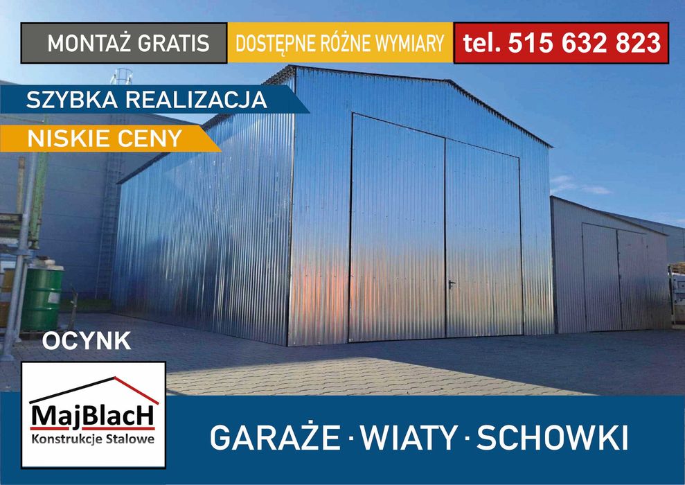 Blaszak Ocynk - Wiata - Hala - Magazyn -Garaże - Profil – Maj-Blach