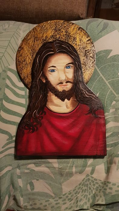 Ikona Jezus na drewnie