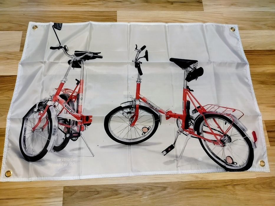 Baner plakat materiałowy 90x60cm syrena 105 ,Wigry 3 PRL Nysa Tarpan