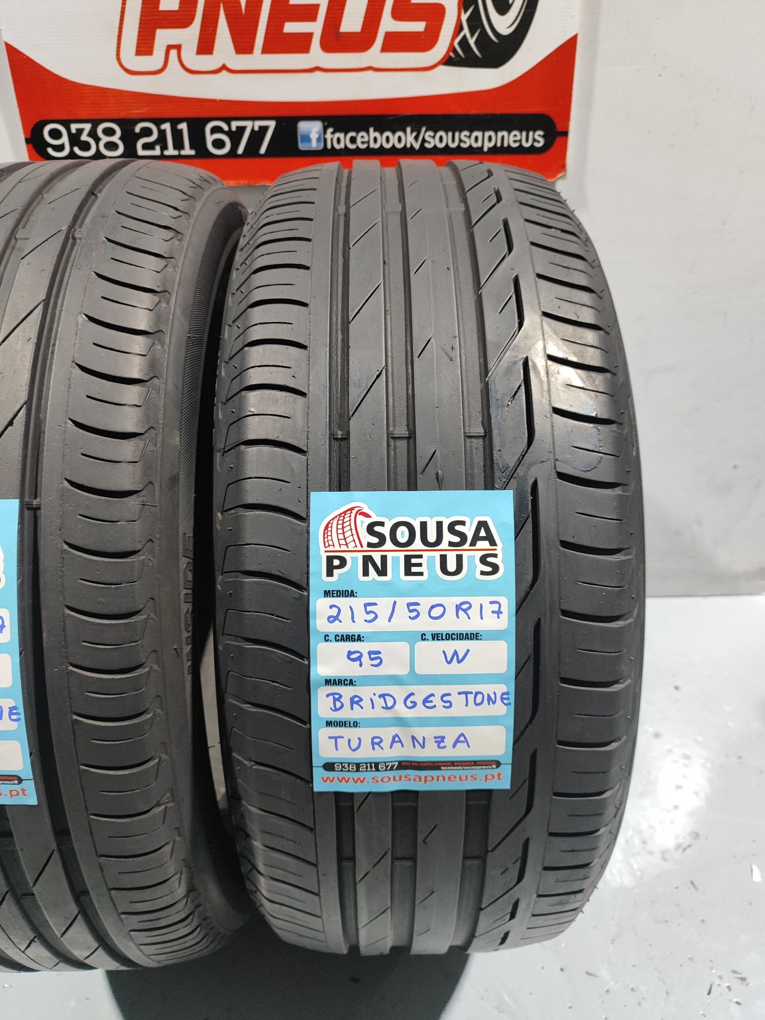 2 pneus semi novos 215-50R17 Bridgestone - Oferta dos Portes