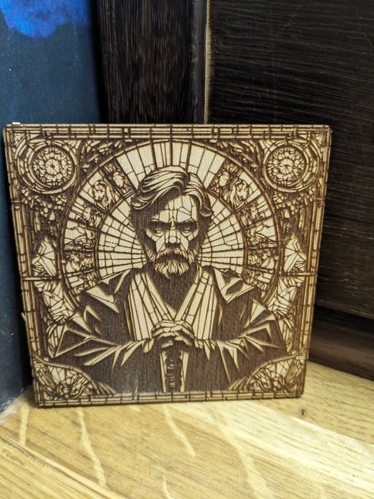 Подставки под чашки  Лазерная гравировка портретов, деревянные магниты