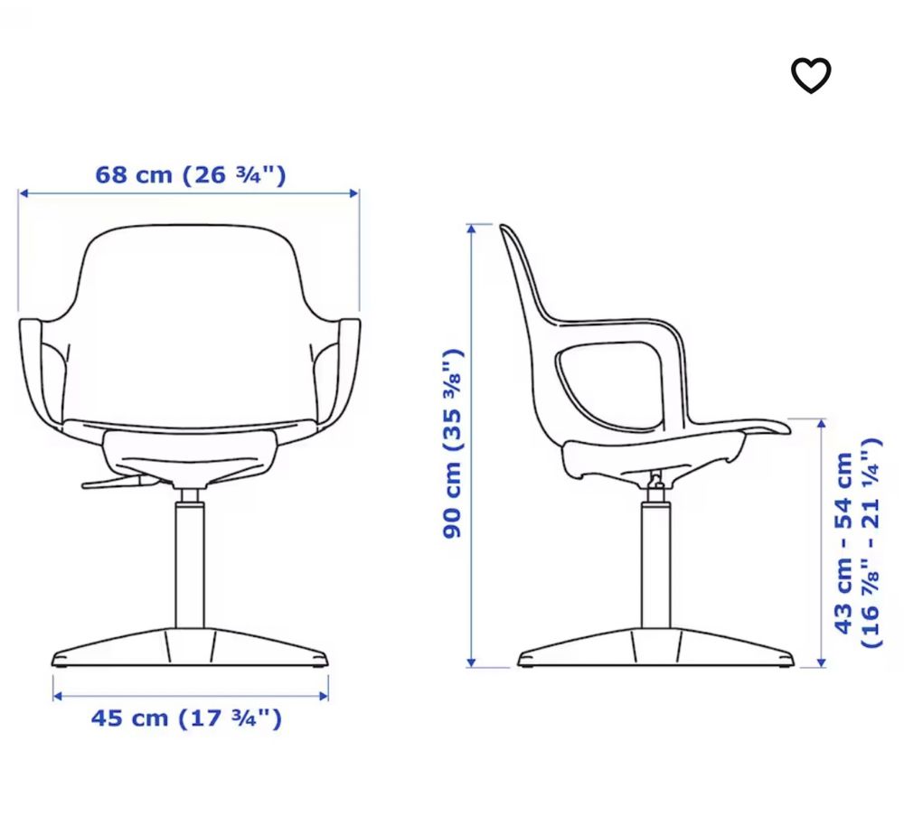 Krzeslo obrotowe odger ikea