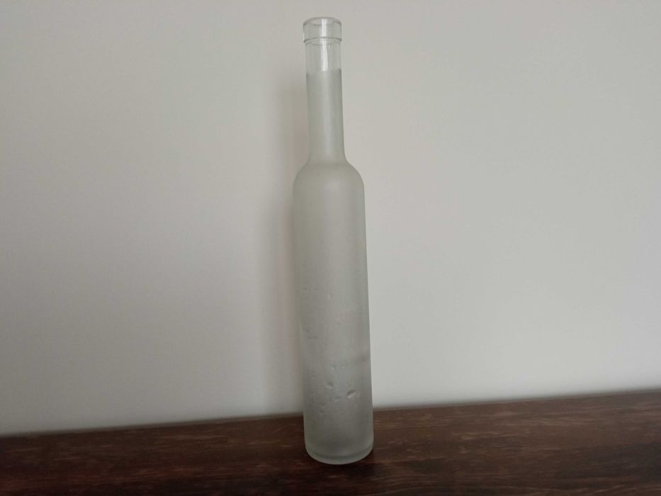 Butelka szklana matowa wysoka wazon na kwiaty 35 cm