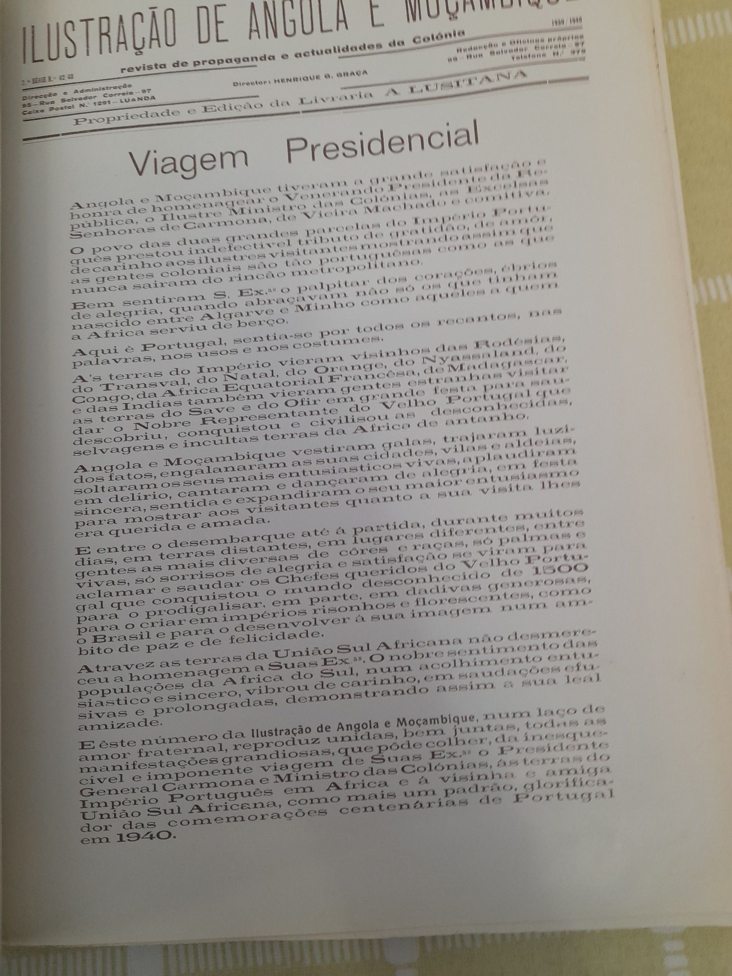 Livro antigo Ilustração de Angola e moçambique