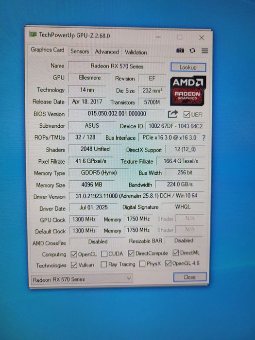 Відеокарта 4GB 256bit Asus ROG Strix OC RX 570