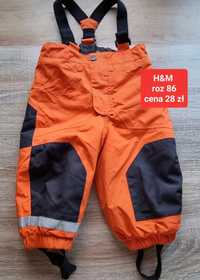 Spodnie na szelkach ocieplane zimowe H&M kombinezon na śnieg 86