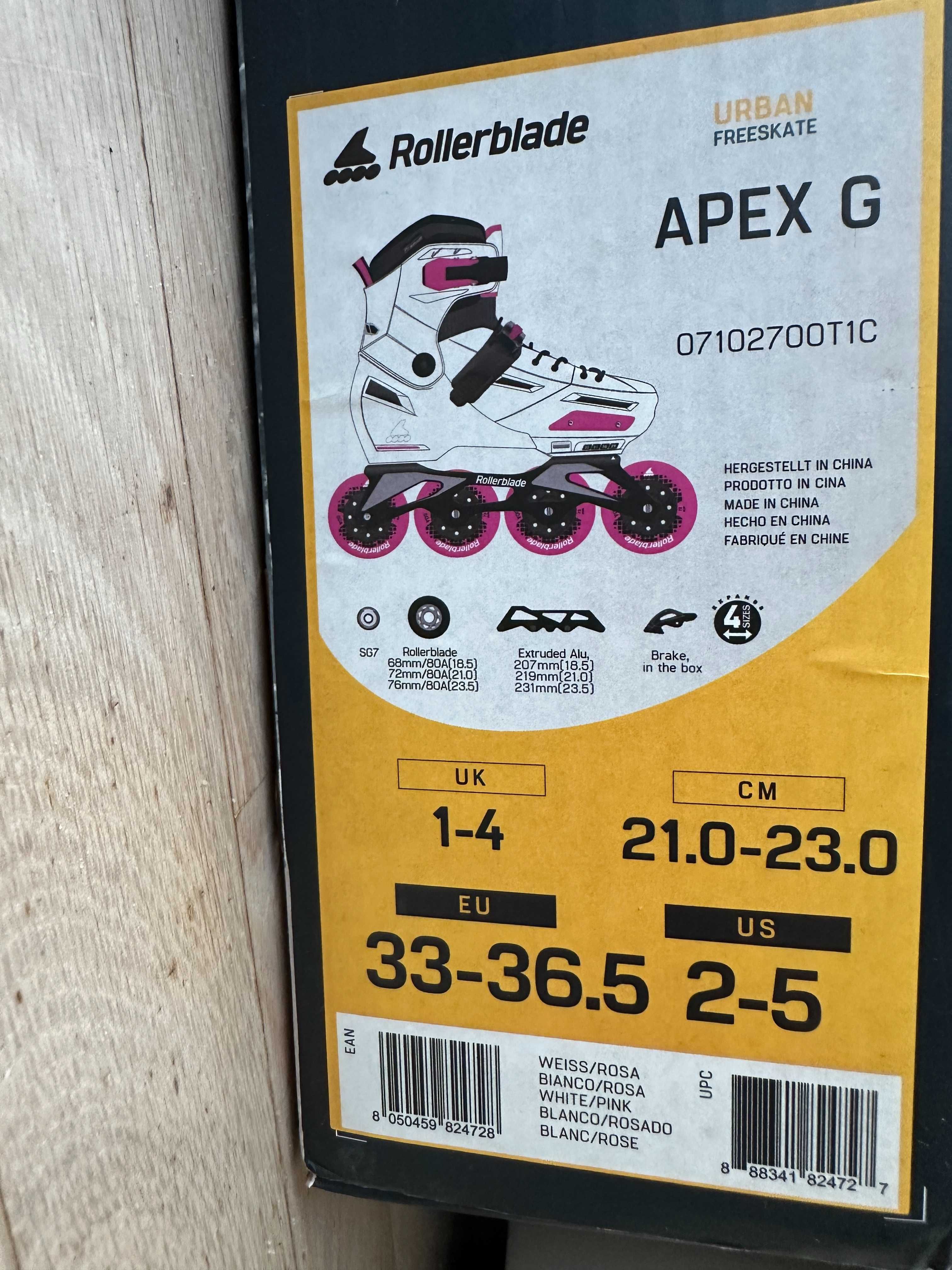Dziewczęce rolki Rollerblade Apex G 33–36,5