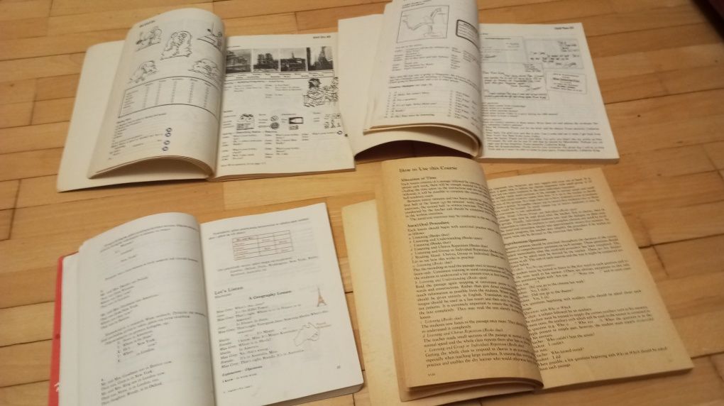 Język angielski cztery stare książki szkolne unikat PRL