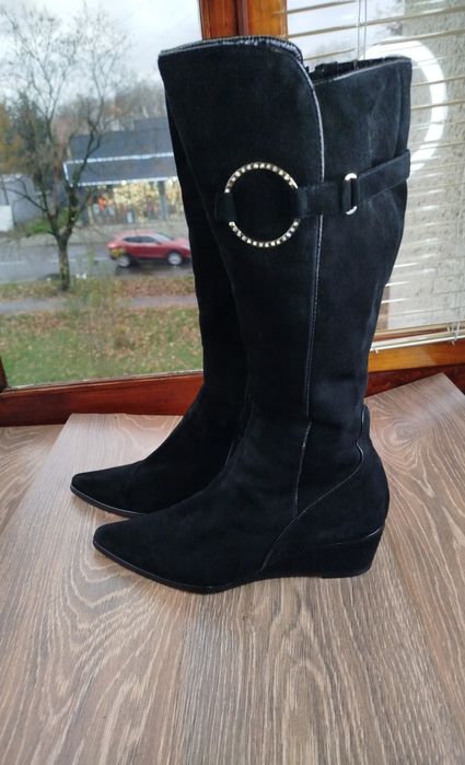 Зимові сапожки, замшові чоботи 39р, 25см