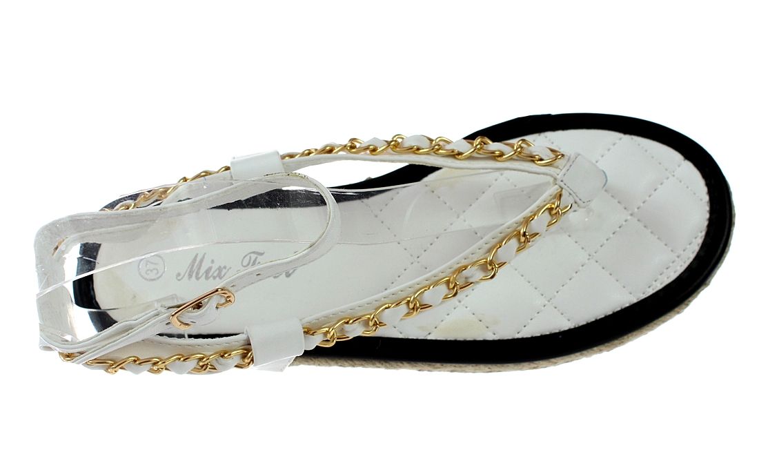 Sandały Japonki Espadryle Ozdobne Paski Sandałki 6425 Roz. 36