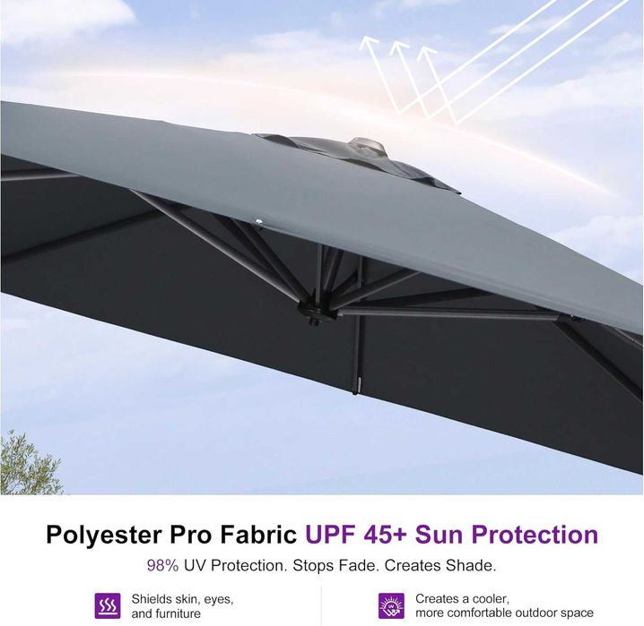 Nowy parasol ogrodowy / osłona tarasu / UV / parasolka 245x300 !A3368!