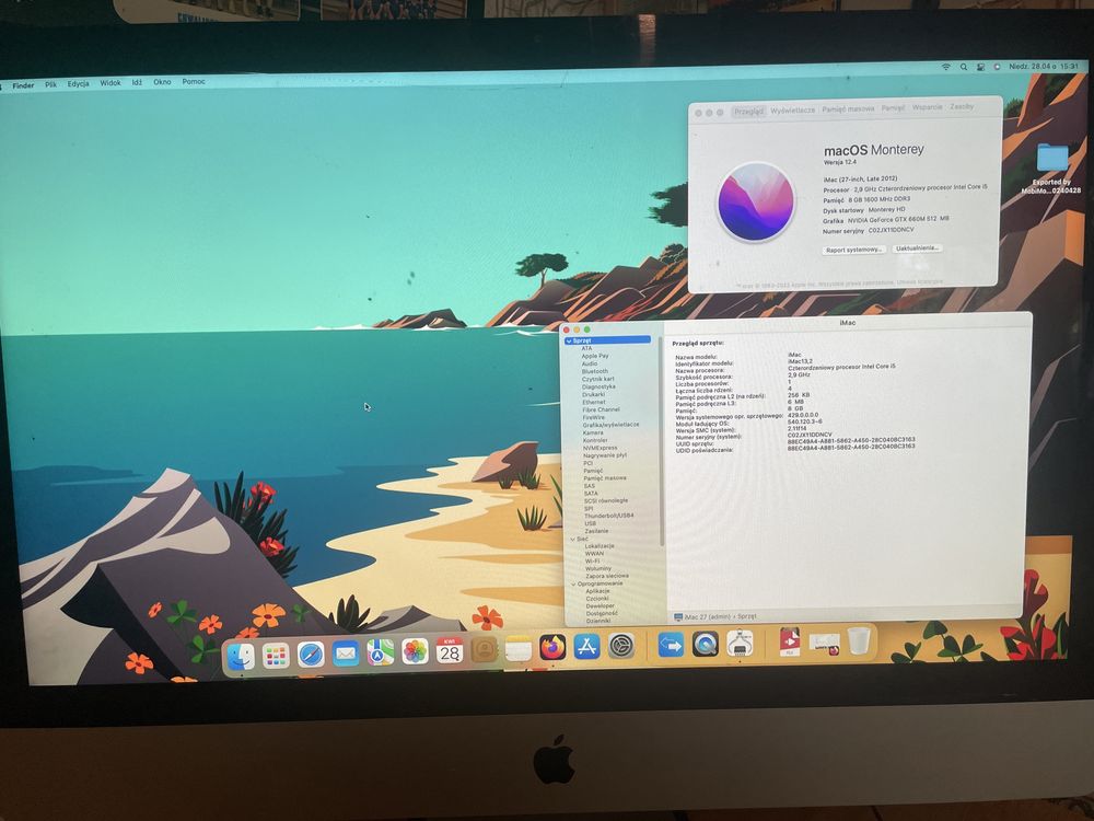 Komputer Apple iMac 27”/i5/2.9/Late2012/A1419/slim