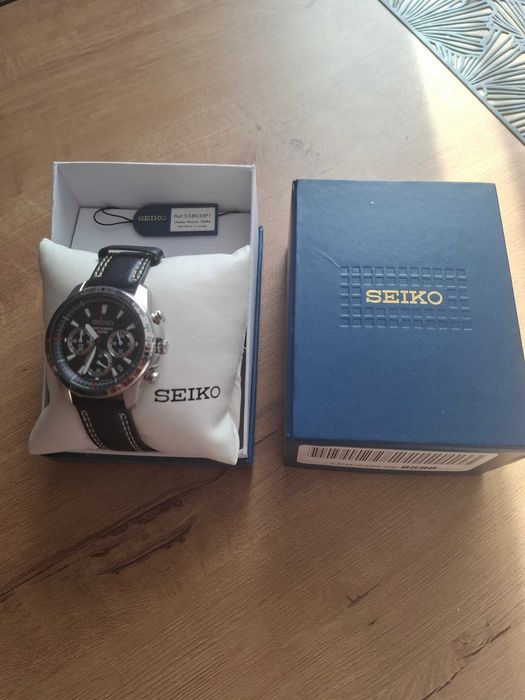 Часы наручные мужские SEIKO, водонепроницаемые 100м, кварцевые