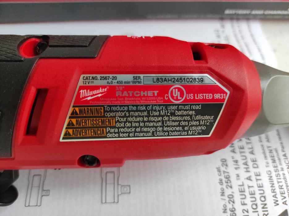 Аккумуляторная угловая трещетка 3/8" Milwaukee M12 2567-20 (FHIR38-0)