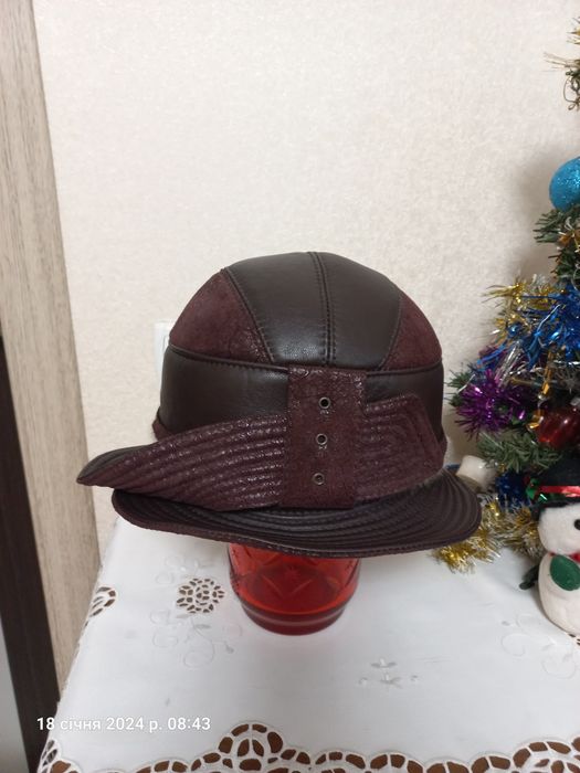 Бриль шкіряний бордовий